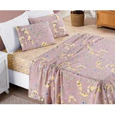 Imagem de Jogo De Cama Bouti Queen 4 Peças Lençol Estampado Patchwork - Bia Enxo