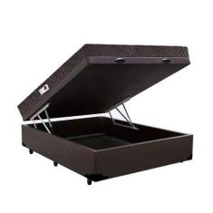 Imagem de Cama Box Baú Casal Colchão Espuma D33 + Box Sintético Marrom Serra Negra 62x138x188