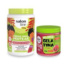 Imagem de Creme Para Pentear Desembaraçante Hidratante 1Kg + Gelatina Definição