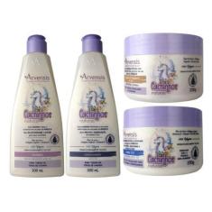 Imagem de Kit Arvensis Cachinhos Sh Cond Creme 2X1 Geleia Suave