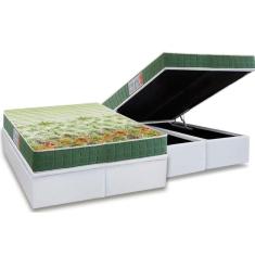 Imagem de Cama Box Baú King: Colchão Ortopédico Anjos D28 / AG65 Pantanal + Base CRC Courano White(193x203)