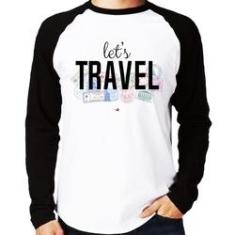 Imagem de Camiseta Raglan Let's Travel Manga Longa - Foca Na Moda