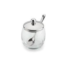 Imagem de Açucareiro Vidro E Inox Com Colher Corpo Vidro Tampa Inox