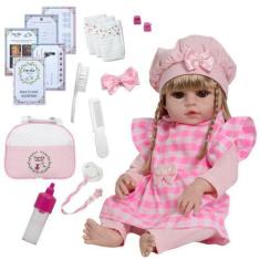 Imagem de Boneca Reborn Princesa Valentina Corpo 100% Vinil Pode Banho - Cegonha