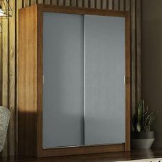 Imagem de Guarda-roupa Solteiro Madesa Denver 2 Portas de Correr - Rustic/cinza