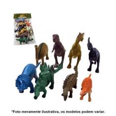Imagem de Kit Dinossauros Miniatura Pequeno De Plástico 8 Peças Akt3068 - Ark To