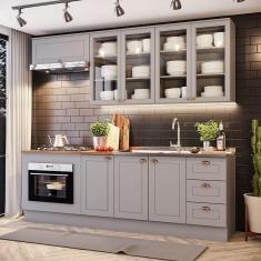 Imagem de Cozinha Compacta 6 Peças Com Módulo Forno De Embutir Amy Casa 812 Cinza