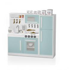 Imagem de Cozinha Infantil Com Pia Fogão Micro-Ondas E Geladeira Menta