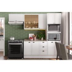 Imagem de Cozinha Completa Bella 4 Peças (2Aéreos+1Balcão+1TorreQuente) C4P197 Branco - Carraro