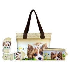 Imagem de Kit Pet Feminino Cachorrinha com Bolsa, Necessaire e Chinelo Magicc Bolsas KIT-185