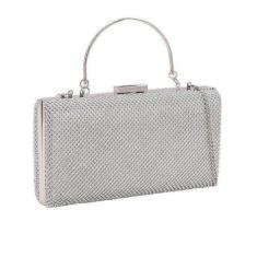 Imagem de Bolsa Clutch Festa Feminina Strass Chenson Prata 20x11x5 cm