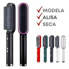 Imagem de Escova alisadora de cabelo pente elétrico portátil 110/220v