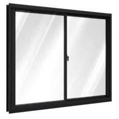 Imagem de Janela De Alum nio 02 Folhas Branco Classic Com Vidro Fume -