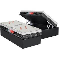Imagem de Cama Box Baú Solteiro: Colchão Ortopédico Plumatex Falcon Ultra Firme + Base crc Suede Gray(88x188)