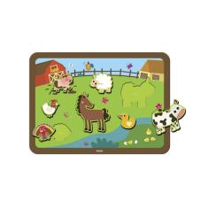 Imagem de Quebra Cabeça De Encaixe Fazendinha 7 Peças Em Madeira - Babebi 7031