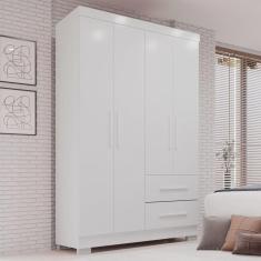 Imagem de Guarda-roupa Solteiro 4 Portas 2 Gavetas Estrela Premium
