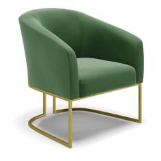 Imagem de Namoradeira E Poltrona Base Industrial Dourado Stella Suede Verde D03 - D`rossi