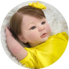 Imagem de Bebê Reborn Menina Realista Silicone, Banho Pronta Entrega