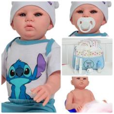 Imagem de Boneco Tipo Reborn Lindo Conjunto Com Acessórios  48 Cm - Cegonha Rebo