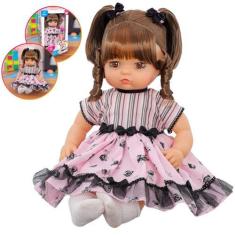 Imagem de Boneca Anjos Baby C/ Chupeta Mamadeira E Cheirinho Cabelo Castanho - A