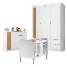 Imagem de Quarto de Bebê Ayla com Berço Americano Ludmila Branco Acetinado  Phoe