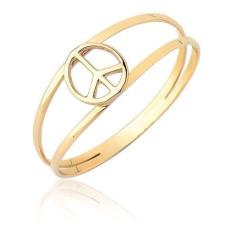 Imagem de Anel Símbolo Da Paz E Amor Hippie Ouro 18k Puro As514 - Maehler Joias
