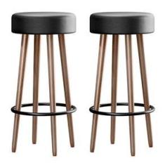 Imagem de Kit 2 Banquetas Berlin Alta 70cm  - Salaone