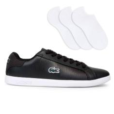 Imagem de Kit Tênis Lacoste Graduate + 3 Pares De Meias Selene Esportivas