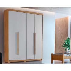 Imagem de Guarda Roupa 4 Portas Hawaii E 2 Gavetas C- Pés Naturale-off White - Rufato