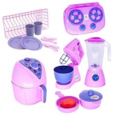 Imagem de Cozinha Menina Brinquedo Fogão Air Fryer Liquidificador 16P - Altimar