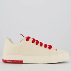 Imagem de Tênis Coca Cola Daytona Bold Feminino Off White e Vermelho-Masculino