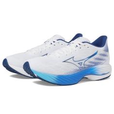 Imagem de Mizuno Tênis de corrida masculino Wave Rider 28, Branco-estate azul, 45