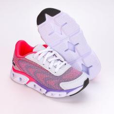 Imagem de Tênis Infantil Esportivo Kidy Impulso Branco Lilás e Pink