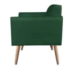 Imagem de Poltrona Marisa Suede Verde Pés Palito Natural D´rossi