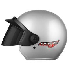 Imagem de Capacete Moto Aberto Pro Tork Liberty Three 3 Viseira Fumê, PRATA, 58