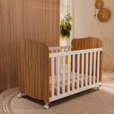 Imagem de Berço Americano Peroba Duda - Amêndoa/Branco