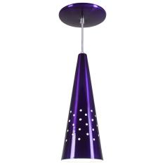 Imagem de Pendente Cone Furado Luminária Lustre Alumínio Roxo Verniz - Rei Da Iluminação