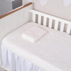 Imagem de Jogo De Lençol Sherpa Branco Berço Padrão 2 Peças