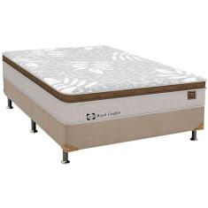 Imagem de Cama Box Casal: Colchão Molas Sealy Posturepedic Royal Comfort Plus + Base Crc Suede Clean(138X188)