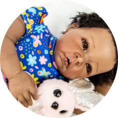 Imagem de Boneca Reborn Bebe Negra Super Realista Com Enxoval