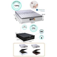 Imagem de Conjunto Cama Box Baú Casal + Colchão Sankonfort Doss 138X188x72 - Lin