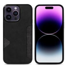 Imagem de Capa de telefone com suporte de cartão para iPhone 15 14 13 12 11 Pro Max Mini XS XR X SE 2020 2022 7 8 Plus Capa de couro PU carteira, preta, para iphone xs max