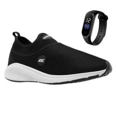 Imagem de Kit Tênis Para Academia Esportivo Corrida Caminhada Calce Fácil Macio Leve Confortável + Relógio-Unissex