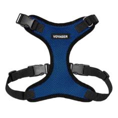 Imagem de Peitoral para animais de estimação Voyager Step-in Lock - malha para todos os climas, arnês ajustável para gatos e cães da Best Pet Supplies - acabamento azul royal/preto, P