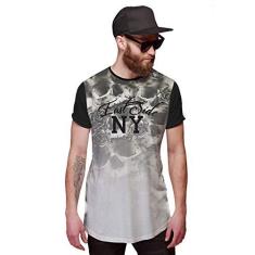 Imagem de Camiseta Longline Caveira Floral East Side NY Degradê