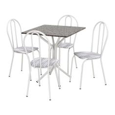 Imagem de Conjunto De Mesa Thais Com 4 Cadeiras  Linho