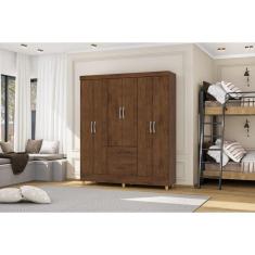 Imagem de Guarda Roupa Ideal Plus 6 Portas e 2 Gavetas - Cor Imbuia Rústico - Vila Rica