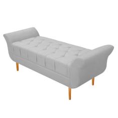 Imagem de Recamier Estofado Ari 140 Cm Casal Suede Branco - Amarena Móveis - Am
