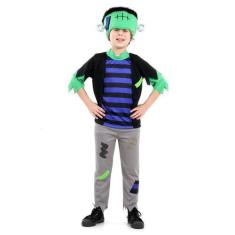 Imagem de Fantasia Frankstein Infantil Roupa Halloween Monstro Frankstein Luxo c