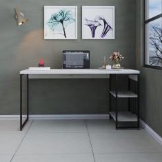 Imagem de Mesa C-estante Baixa 150x64x75cm C-02 Prateleiras Snow - Est.preta Snow - Est.preta